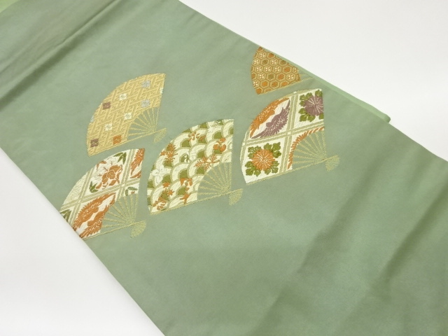 JAPANESE NAGOYA OBI / WOVEN BIRDS & KIKU
